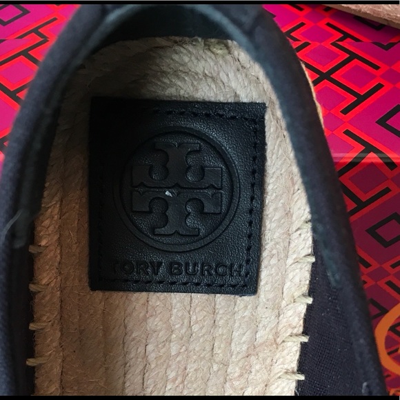 Tory Burch Ines Embellished Logo Flat Casual Canvas Espadrille, Sz 8 - Picture 8 of 13